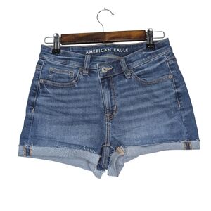 American Eagle Outfitters Women's High-Rise Shortie Blue Jean Shorts Size 4